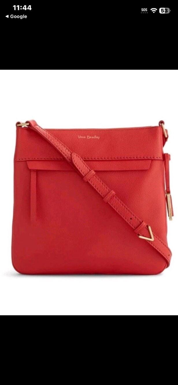 Vera Bradley Mallory Canyon Sunset Red Leather Crossbody Bag Shoulder Purse